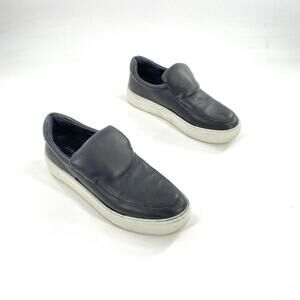 J/Slides Acer‎ Womens Slip On Comfort Shoes Sneakers Black Leather 7.5